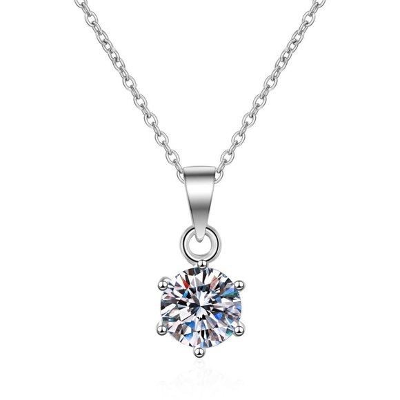 #Certified 5ct. t.w. Moissanite Diamond Solitaire Necklace NEW - Picture 7 of 12